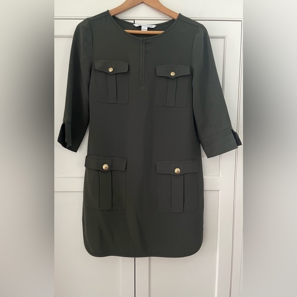 Diane Von Furstenberg Dresses & Skirts - DIANE VON FURSTENBERG Mini Dress Size 2 Olive Green